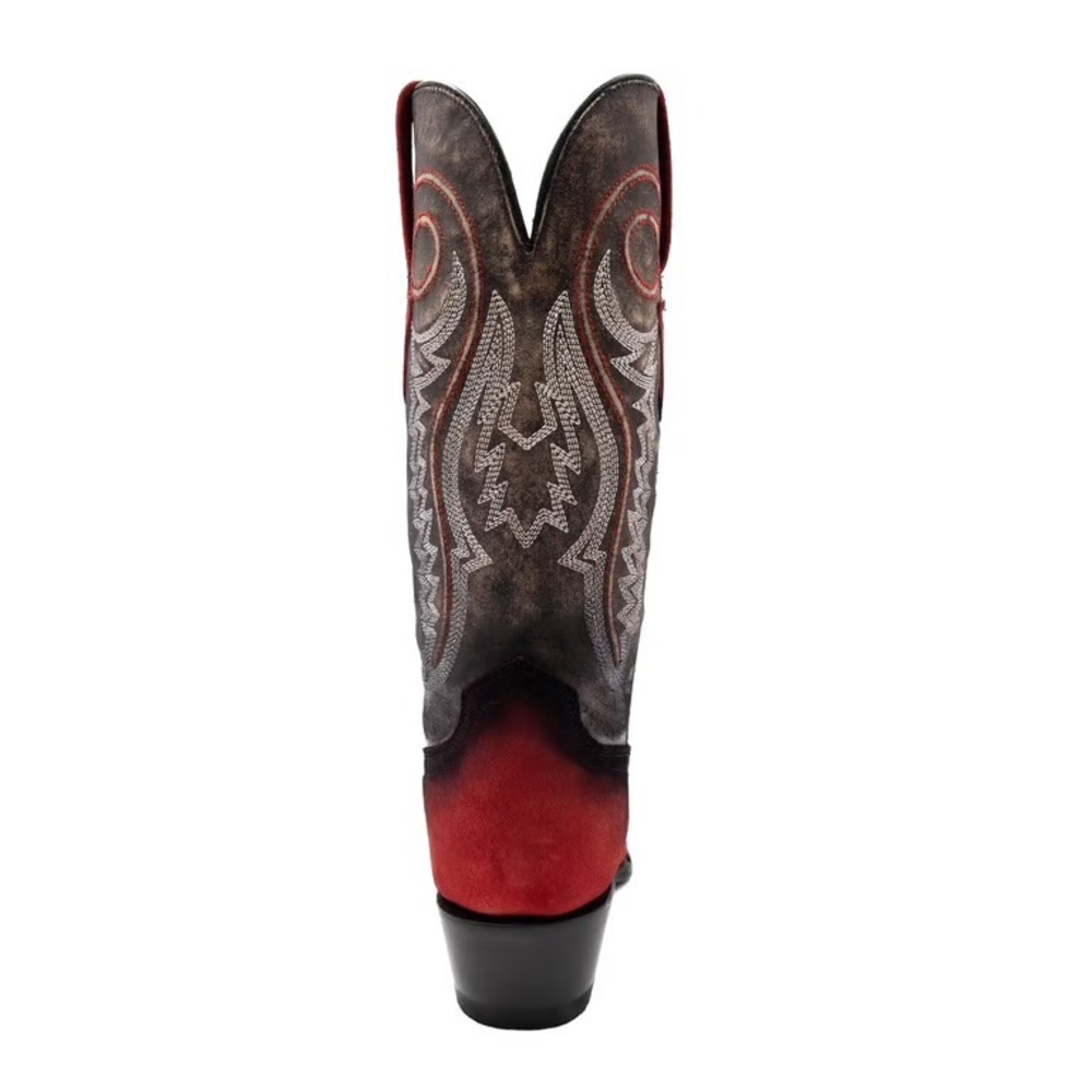 Ferrini Roughrider Red Black Leather Snip Toe Western Cowgirl Boots 84361-22 6.5 - Picture 4 of 16